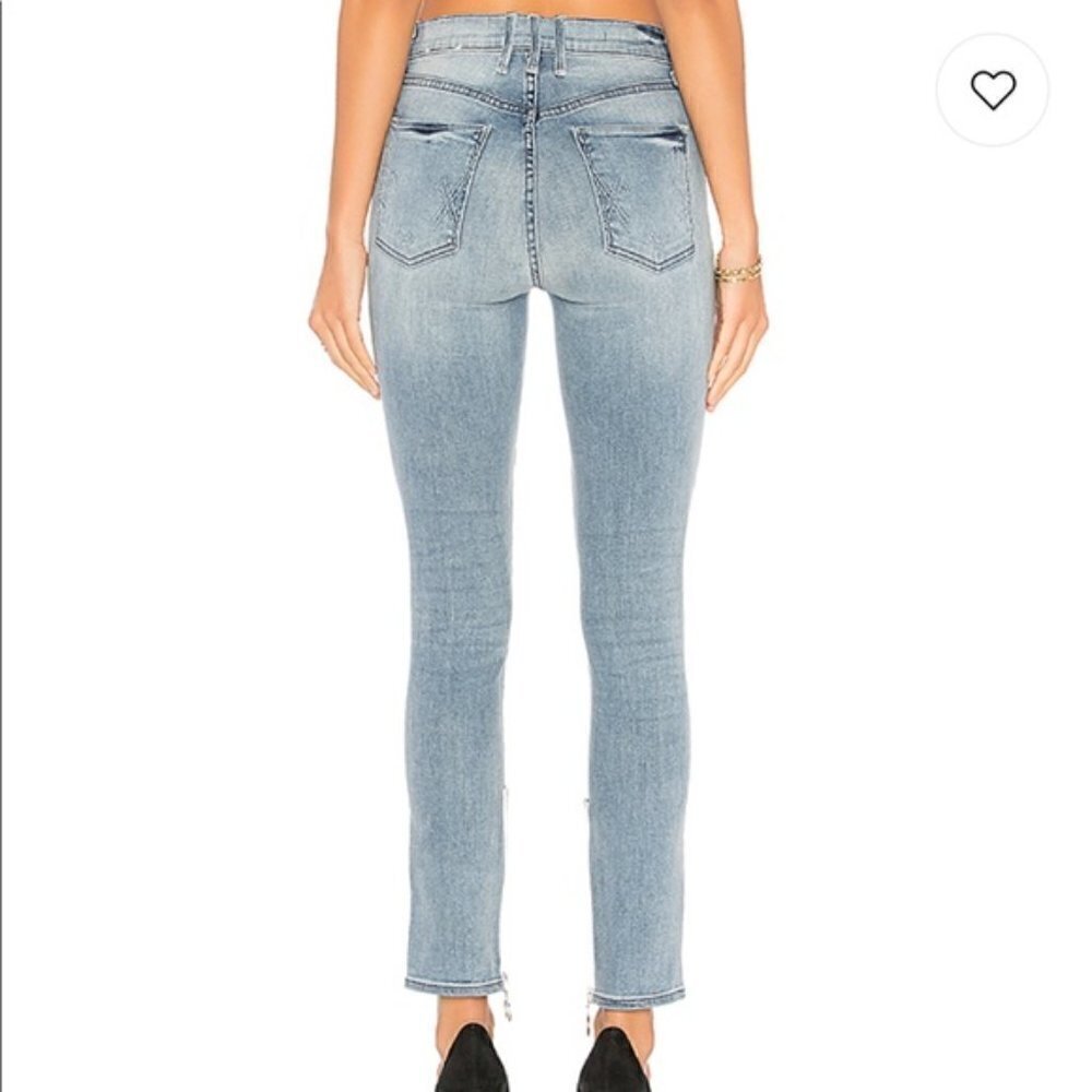 NWT Anthropologie Mcguire Jeans Womens 25 Blue Newton Skinny Ring Pull Boho